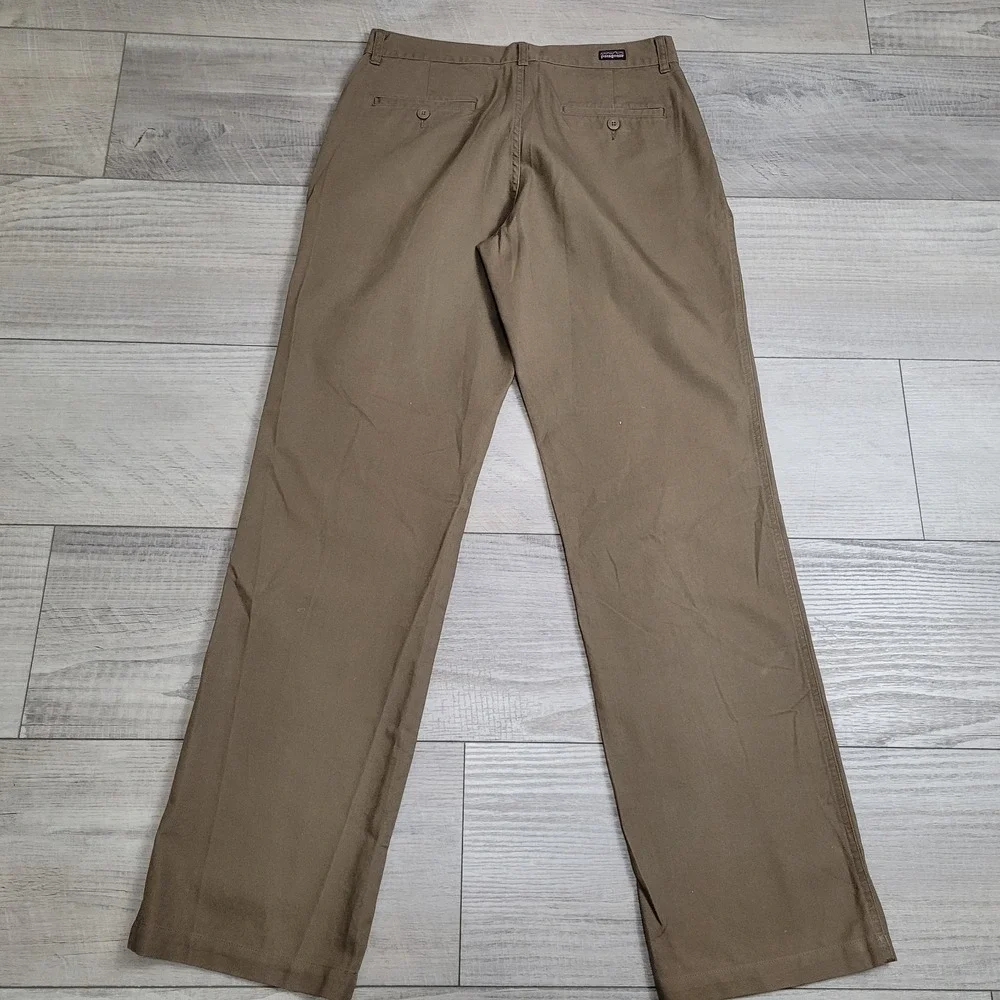 Patagonia Pants Mens 33x34 Khaki Organic Cotton Chino Straight Leg Preppy - Picture 10 of 16